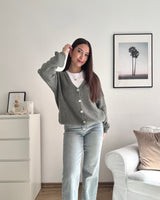Feine Strickjacke Olive