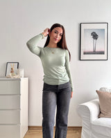 Dünnes Longsleeve Basic Olive
