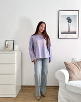 Longsleeve mit Streifen Rosa/Blau
