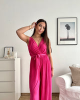Plissee Jumpsuit Pink