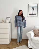 Longsleeve mit Streifen Blau/Hellblau