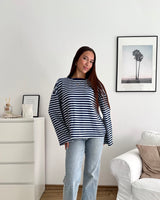 Longsleeve mit Streifen Blau/Hellblau
