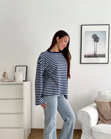 Longsleeve mit Streifen Blau/Hellblau