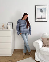 Longsleeve mit Streifen Blau/Hellblau