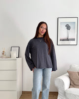 Longsleeve mit Streifen Blau/Grau