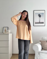 Longsleeve mit Streifen Gelb/Rosa