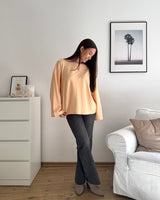 Longsleeve mit Streifen Gelb/Rosa