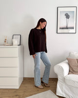Longsleeve mit Streifen Schwarz/Braun
