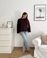 Longsleeve mit Streifen Schwarz/Braun