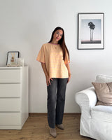 T-Shirt mit Streifen Gelb/Rosa
