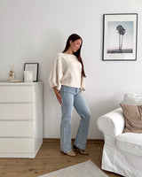 Ballon Strickpullover Beige