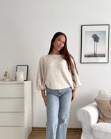 Ballon Strickpullover Beige