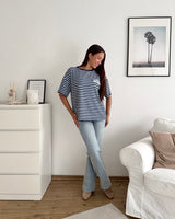T-Shirt Creative my Services mit Streifen Blau
