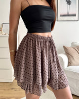 Rüschen Skort mit Dots Taupe/Braun