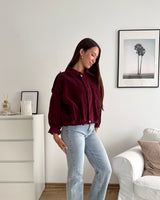 Cordjacke Weinrot
