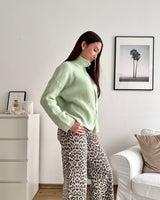 Strickjacke mit Zipper Mint
