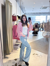 Grobe Strickjacke Rosa