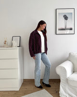 Jacke mit hohem Kragen Dots Weinrot