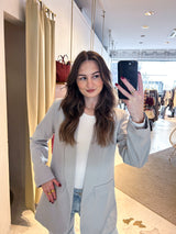 Oversized Blazer Basic Hellgrau