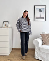 Longsleeve mit Streifen Schwarz/Weiß