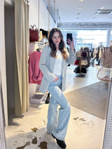 Oversized Blazer Basic Hellgrau