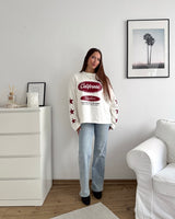 California Sweater Beige/Weinrot