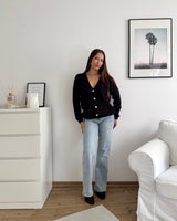 Feine Strickjacke Schwarz