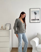 Feine Strickjacke Olive