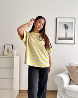 T-Shirt mit Streifen Gelb/Hellblau