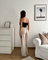 Weite Viskosehose Beige