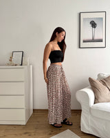 Plissee Hose mit Leomuster Rosa