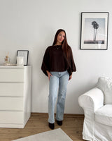 Ballon Strickpullover Braun