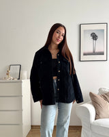 Cord Overshirt Schwarz