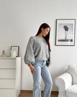Ballon Strickpullover Grau