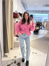 Strickpullover mit Knoten Pink