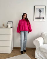 Strickpullover mit kleinen Herzen Pink/Rot