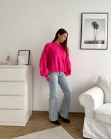 Strickpullover mit kleinen Herzen Pink/Rot