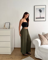 Plissee Hose Olive