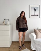 Strickpullover gestreift Braun/Hellbraun