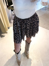 Rüschen Skort mit Leomuster Beige