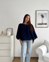 Ballon Strickpullover Navy