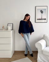 Ballon Strickpullover Navy