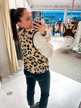 Teddy Weste mit Knopfleiste Leo Beige