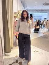 Strickpullover fein gestreift Hellbraun