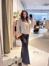 Strickpullover fein gestreift Hellbraun