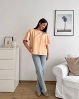 T-Shirt Creative my Services mit Streifen Rosa/Gelb