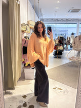 Oversized Strickjacke Apricot