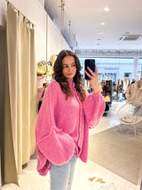 Oversized Strickjacke Pink