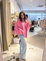 Oversized Strickjacke Pink