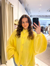 Oversized Strickjacke Gelb